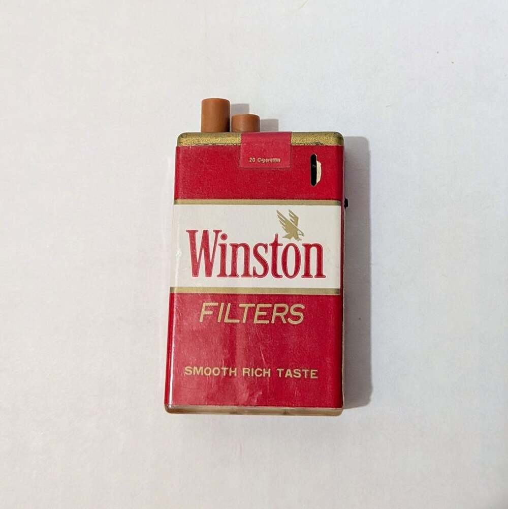 Winston Filters Butane Lighter Cigarette Pack Advertising Lighter As-Is no fluid